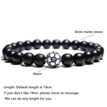 Unisex Soccer/Football Beaded Bracelet