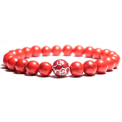 Unisex Soccer/Football Beaded Bracelet