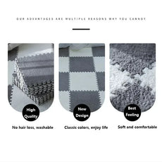 30 by 30cm Plush Puzzle Piece Rugs