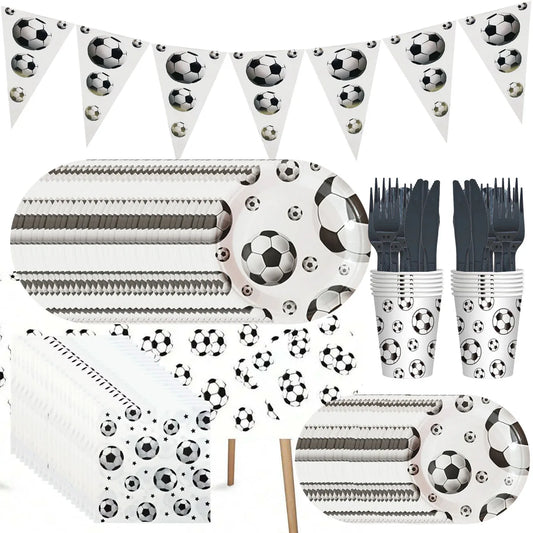 Football Themed Birthday Party White Tableware Set