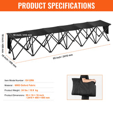 VEVOR 6/8Seat Foldable Sideline Bench