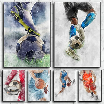 Football Soccer Poster Canvas - No Frame