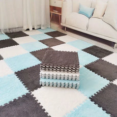 30 by 30cm Plush Puzzle Piece Rugs