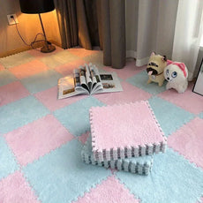 30 by 30cm Plush Puzzle Piece Rugs