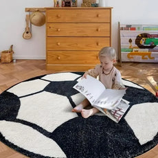 Soft Round Football/Soccer Floor Rug