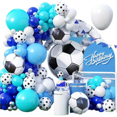 130 Pcs Blue Football Themed Balloon Arch Kit