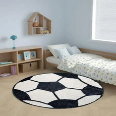 Soft Round Football/Soccer Floor Rug