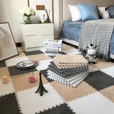 30 by 30cm Plush Puzzle Piece Rugs