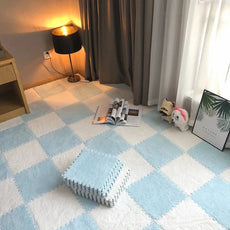 30 by 30cm Plush Puzzle Piece Rugs