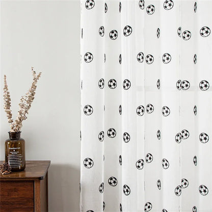 Soccer Ball Carpet & Tulle Curtain Bundle