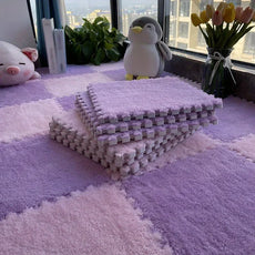 30 by 30cm Plush Puzzle Piece Rugs