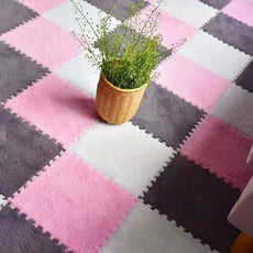 30 by 30cm Plush Puzzle Piece Rugs