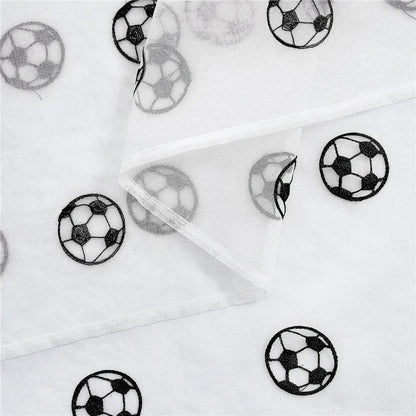 Soccer Ball Carpet & Tulle Curtain Bundle