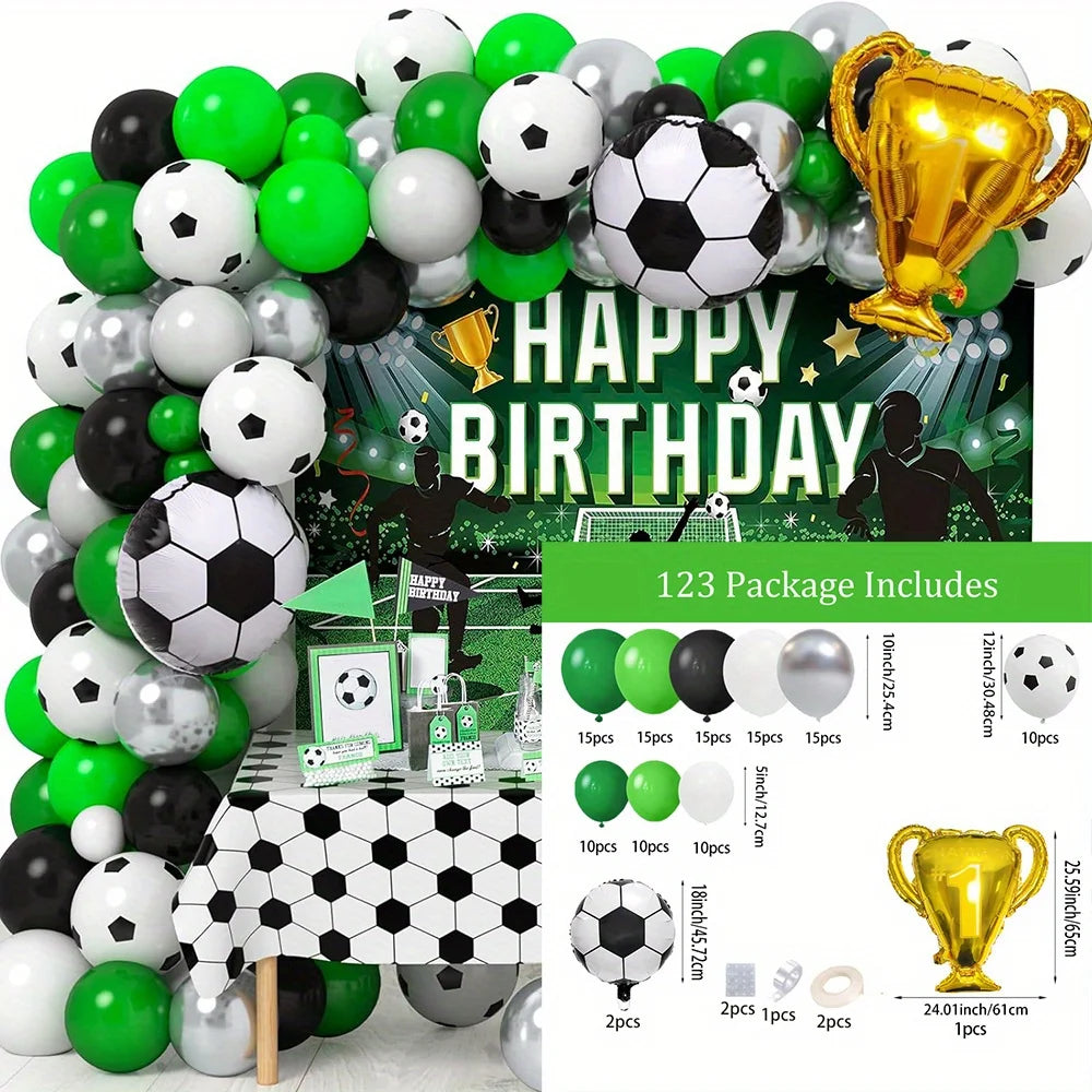 123PCS Football Themed Balloon Arch Set