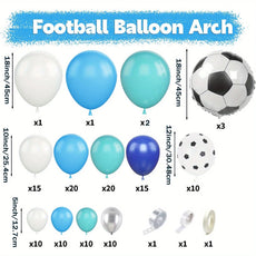 130 Pcs Blue Football Themed Balloon Arch Kit