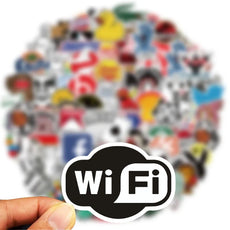 50-100PCS Fashion Cool Brand Logo Stickers
