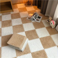 30 by 30cm Plush Puzzle Piece Rugs