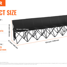 VEVOR 6/8Seat Foldable Sideline Bench