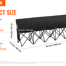 VEVOR 6/8Seat Foldable Sideline Bench